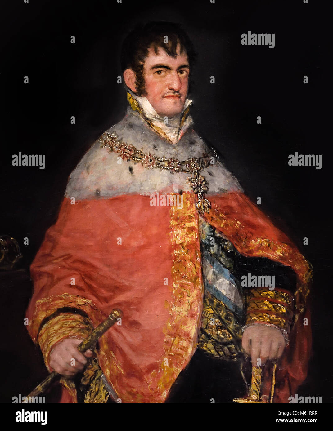 FRANCISCO JOSÉ DE Goya y Lucientes (1746-1828) am 18./19., Jahrhundert, Spanien, Spanisch, Retrato del Rey Fernando VII de España (1784-1833) - Porträt von König Ferdinand VII. von Spanien (1784-1833). Stockfoto