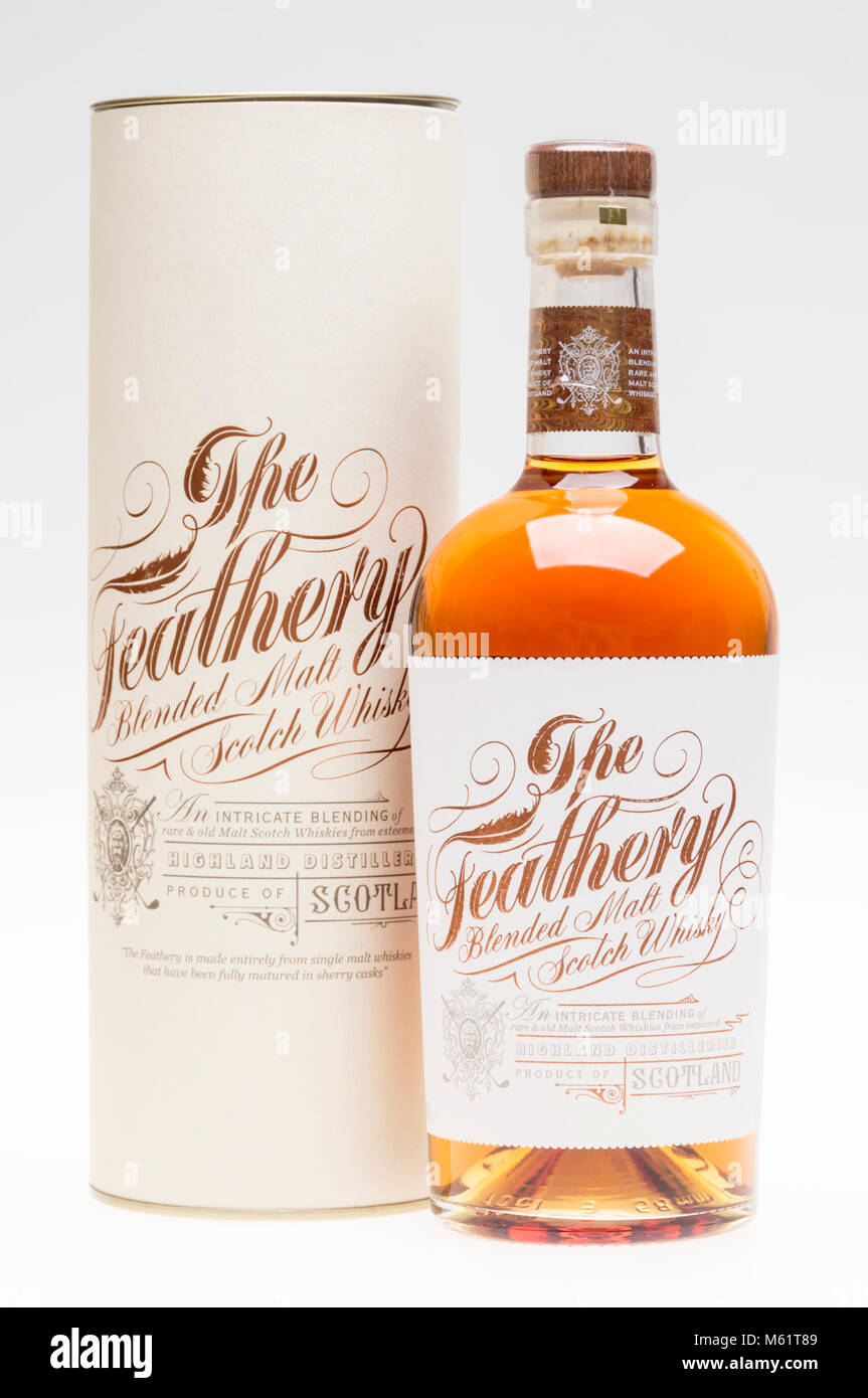 Die Federartigen-handwerkliche Blended Scotch Malt Whisky Stockfoto