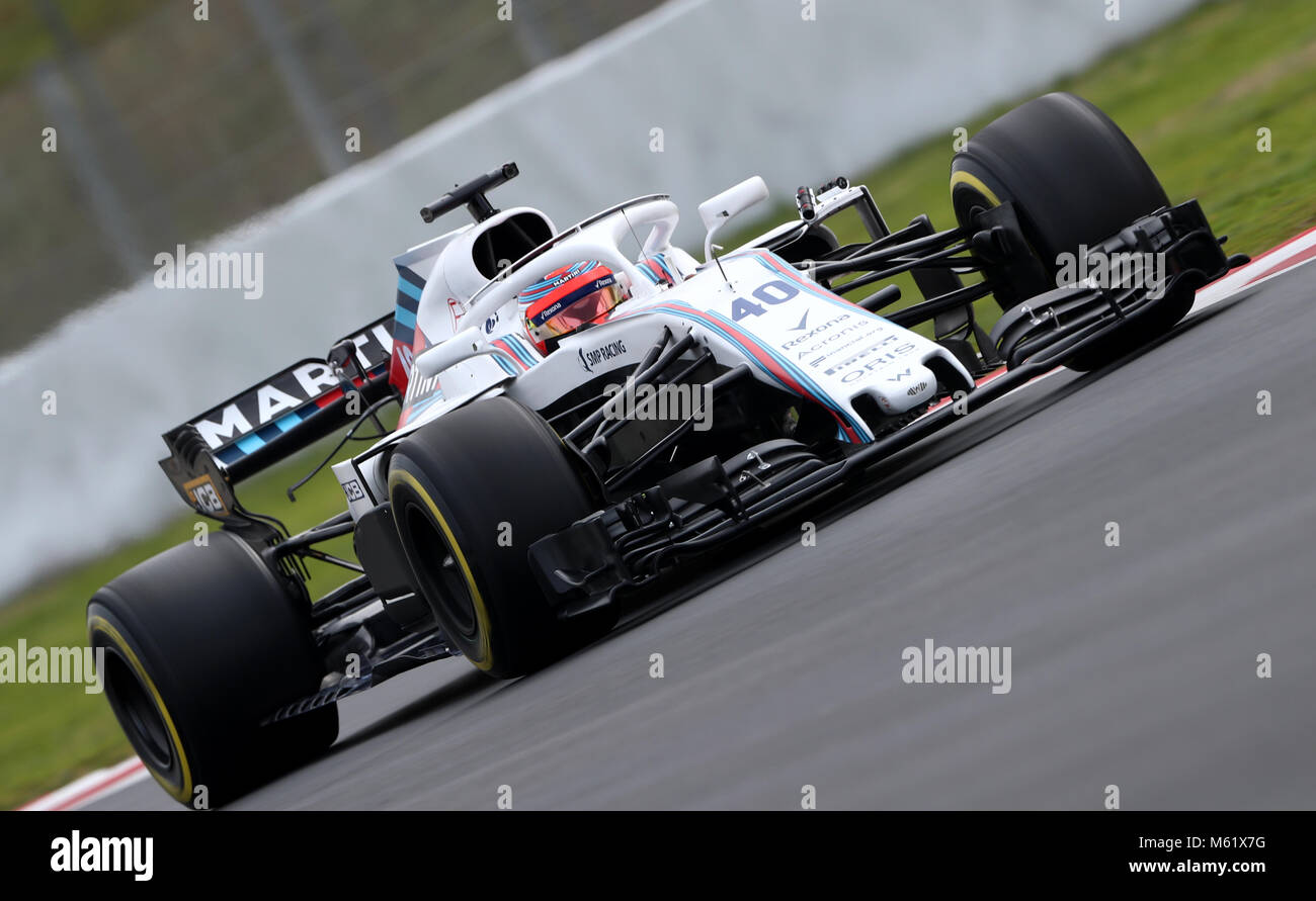 Williams' Robert Kubica bei Tag zwei Der Vorsaison-testprogramm auf dem Circuit de Barcelona-Catalunya, Barcelona. PRESS ASSOCIATION Foto. Bild Datum: Dienstag, 27. Februar 2018. Siehe PA Geschichte AUTO Barcelona. Photo Credit: Tim Goode/PA-Kabel. Einschränkungen: Nur für den redaktionellen Gebrauch bestimmt. Kommerzielle Nutzung mit vorheriger Zustimmung von Teams. Stockfoto