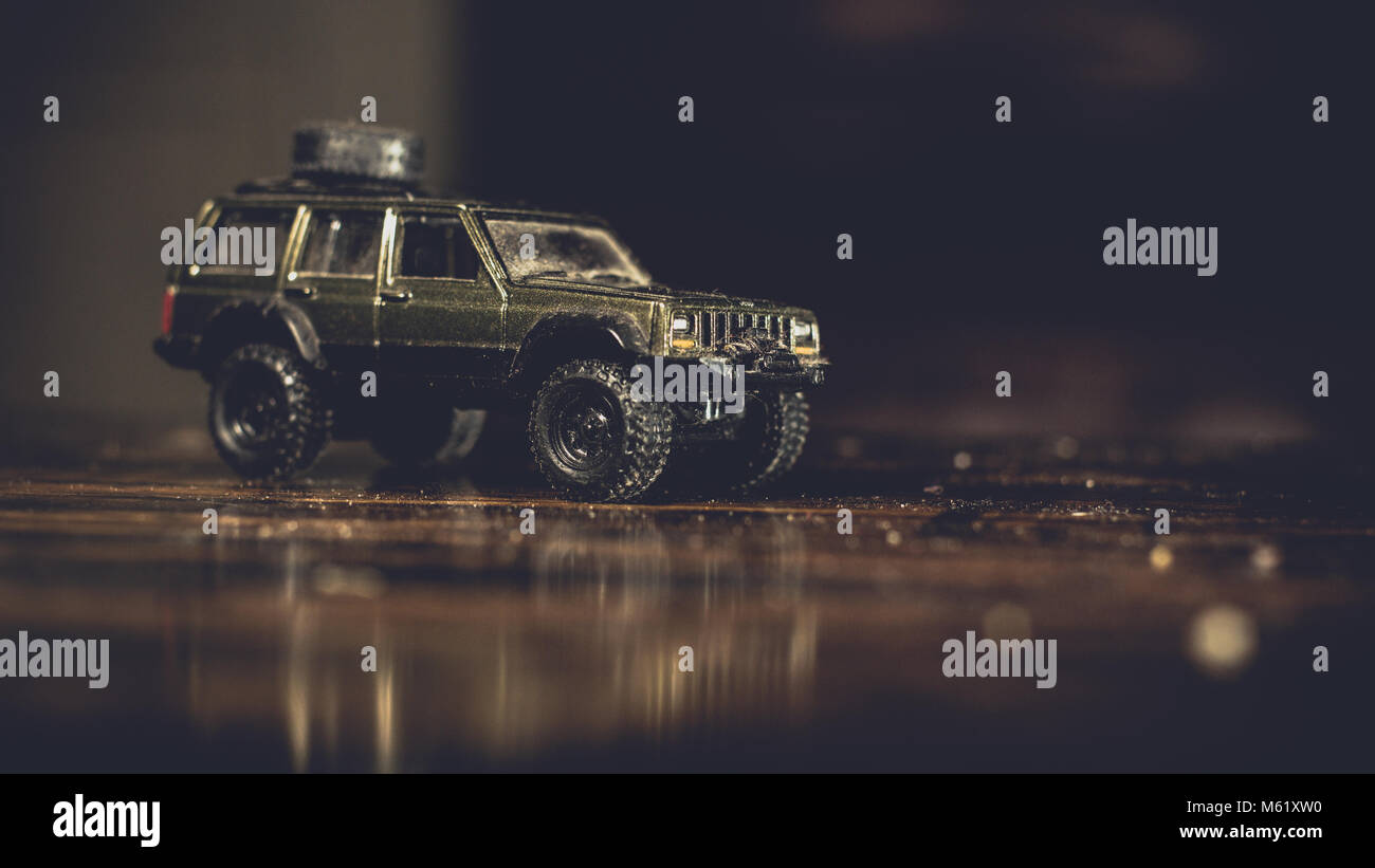 Kleine Grüne Spielzeugauto Stockfoto