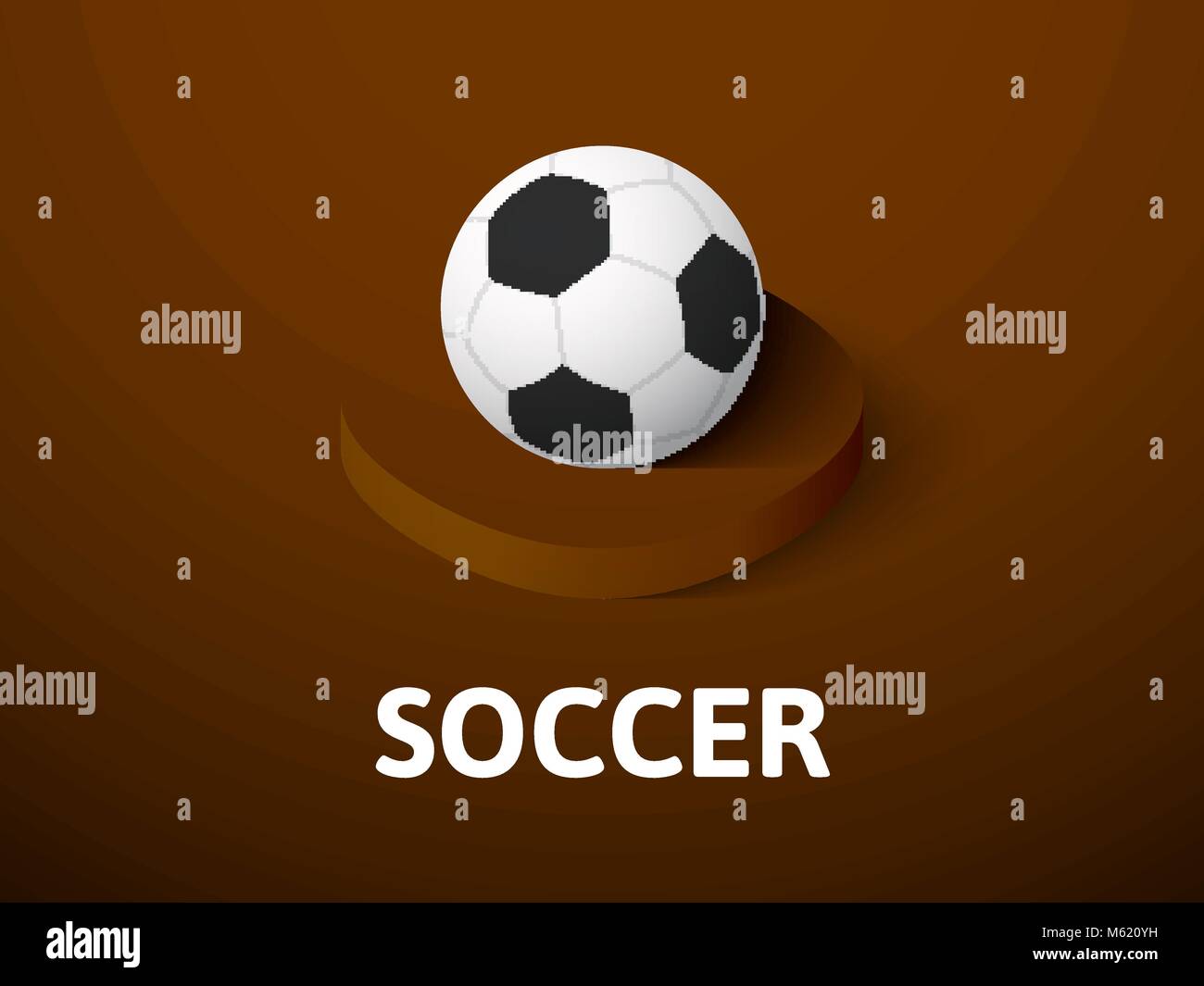 Fußball isometrische Symbol Farbe Hintergrund isoliert Stock Vektor