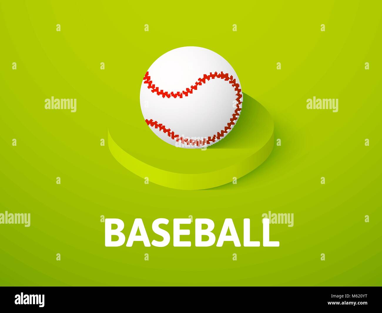 Baseball isometrische Symbol Farbe Hintergrund isoliert Stock Vektor