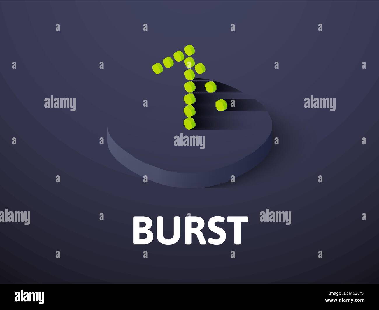 Burst isometrische Symbol Farbe Hintergrund isoliert Stock Vektor