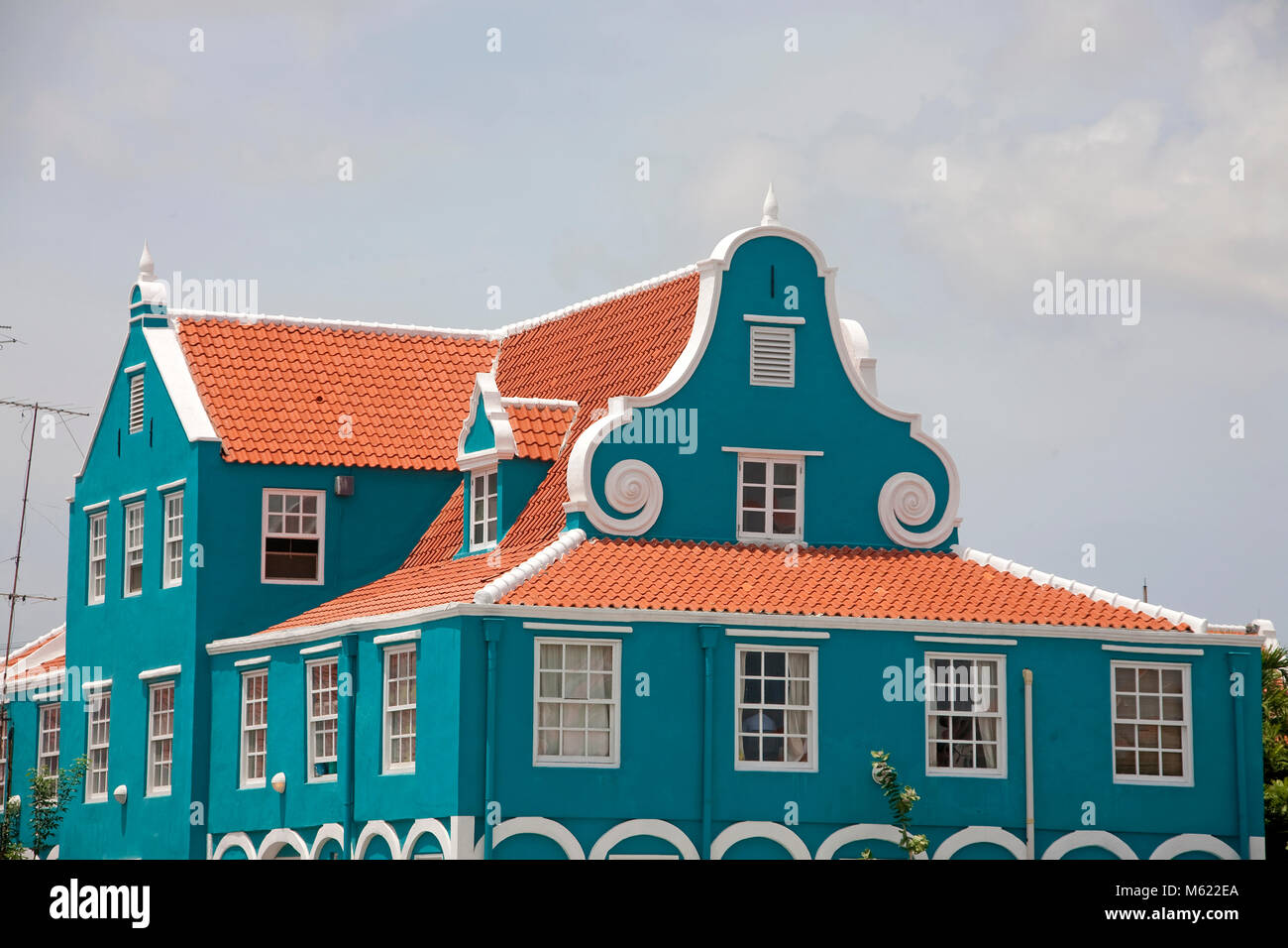 Typische historische Gebäude, Niederlande - karibische Kolonialstil, Punda Bezirk, Willemstad, Curacao, Niederländische Antillen, Karibik Stockfoto