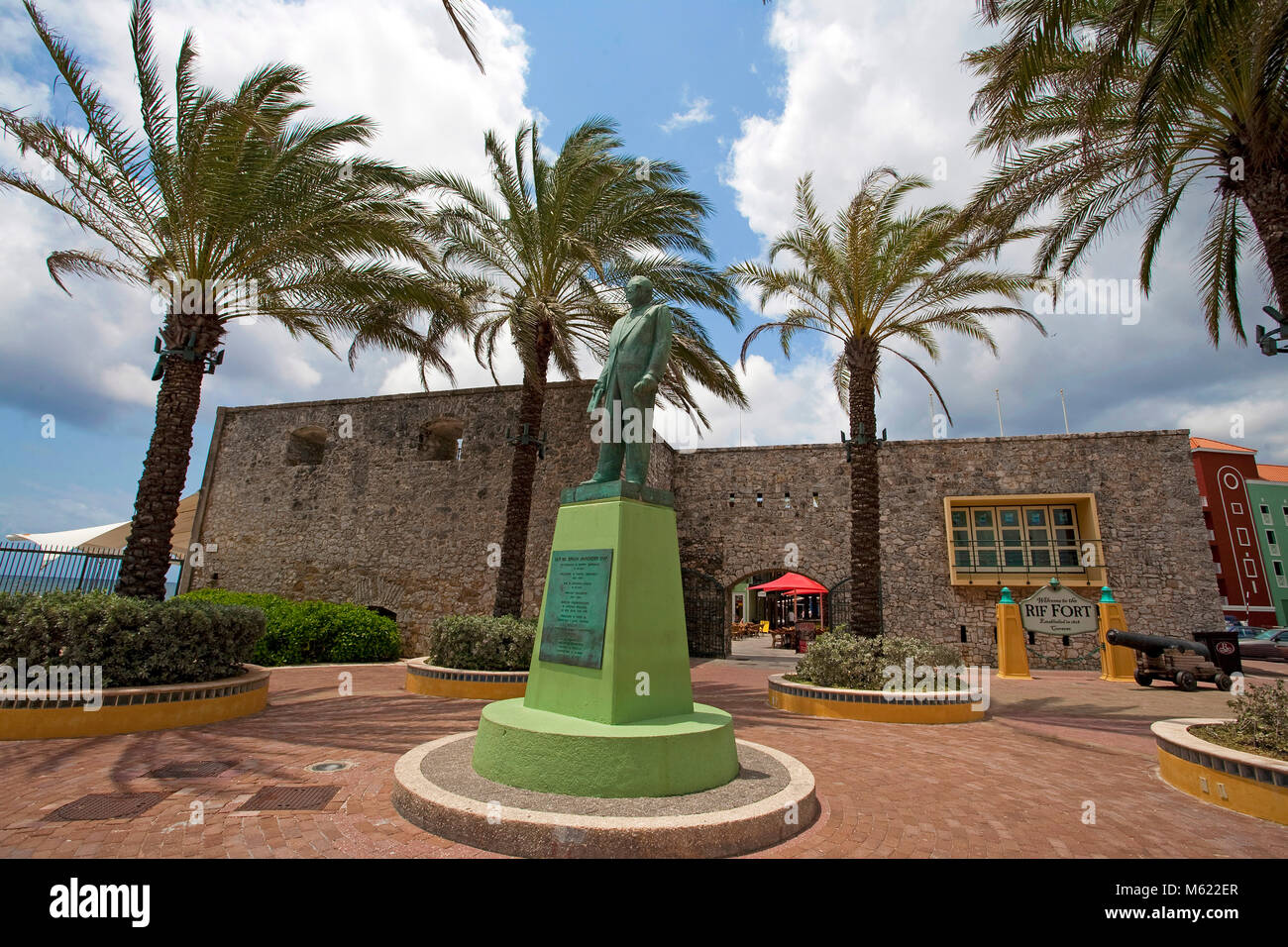 Dr. Efrain Jonchkeer Statue in Rif Fort, ehemaliger Premierminister von Niederländische Antillen, Willemstad, Curacao, Niederländische Antillen, Karibik Stockfoto