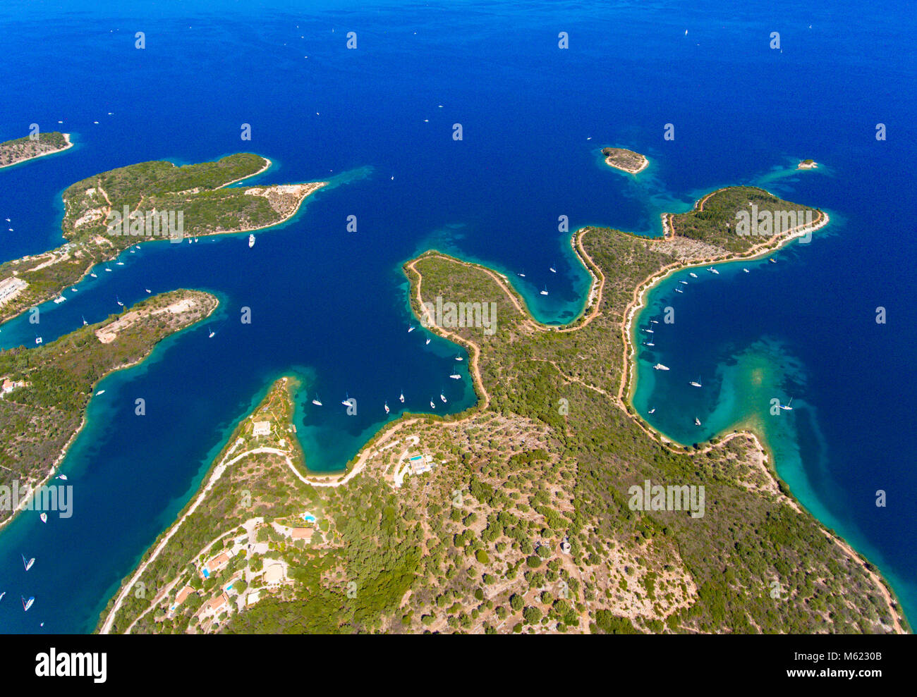 Meganisi Insel Griechenland Blick auf die Küste und das Meer Stockfoto