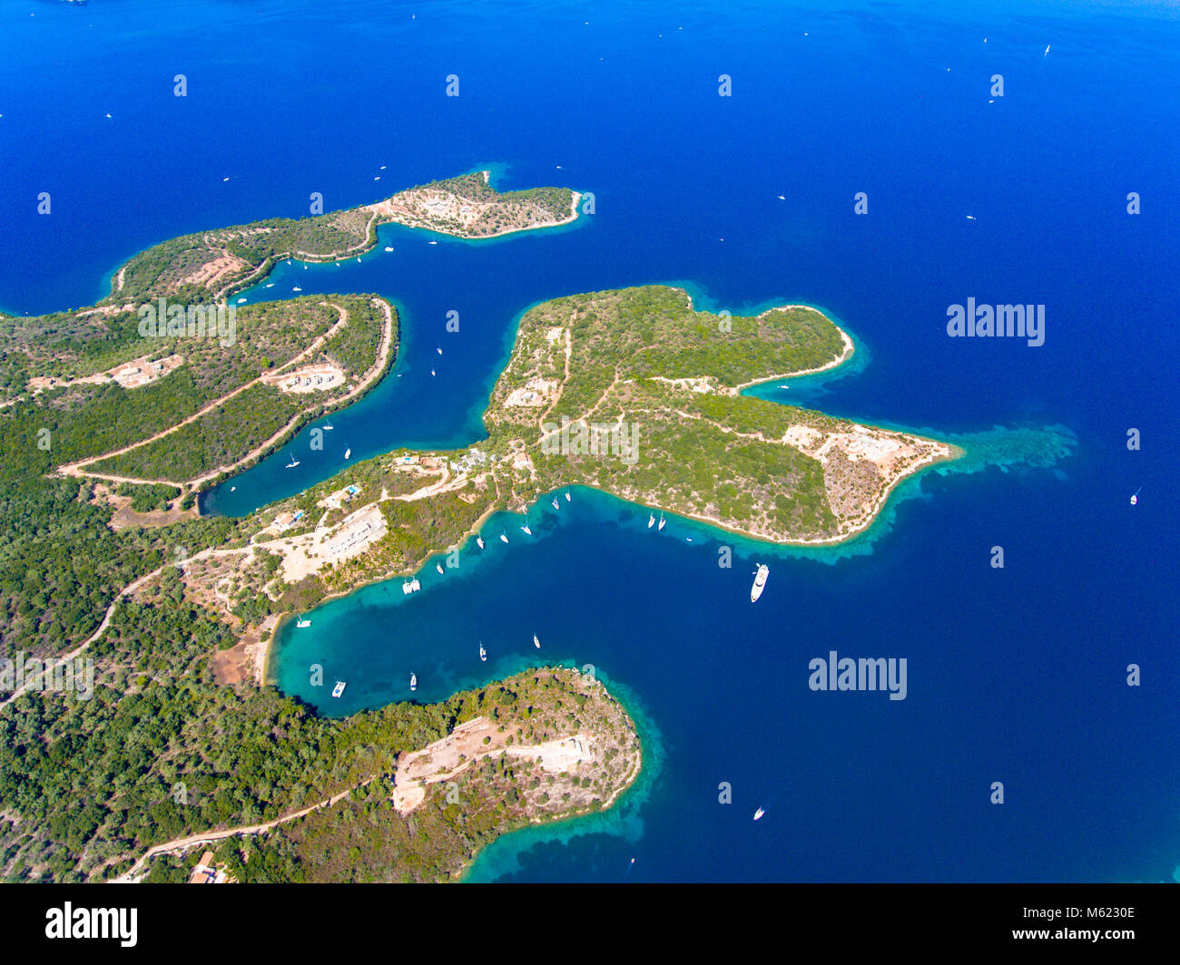Meganisi Insel Griechenland Blick auf die Küste und das Meer Stockfoto