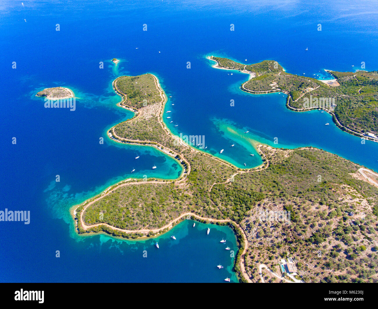 Meganisi Insel Griechenland Blick auf die Küste und das Meer Stockfoto