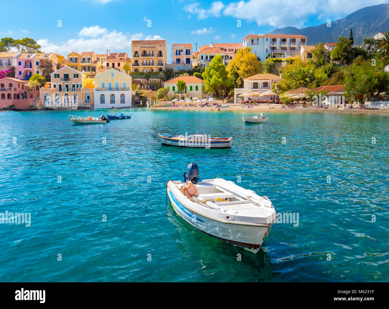 Assos Kefalonia Griechenland Stockfoto