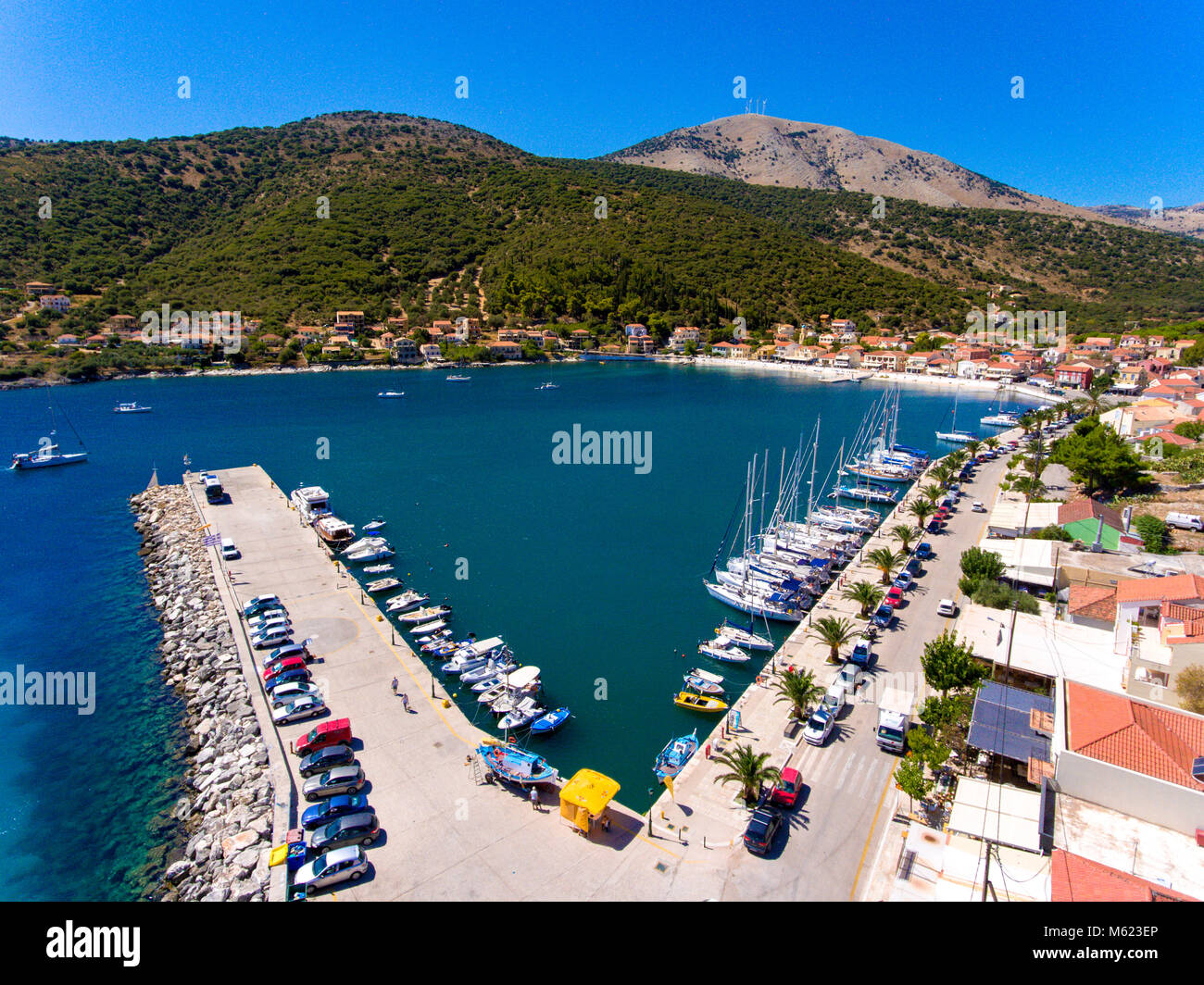 Kefalonia Insel kleine Hafen von Agia Effimia Yachten Hafen Stockfoto