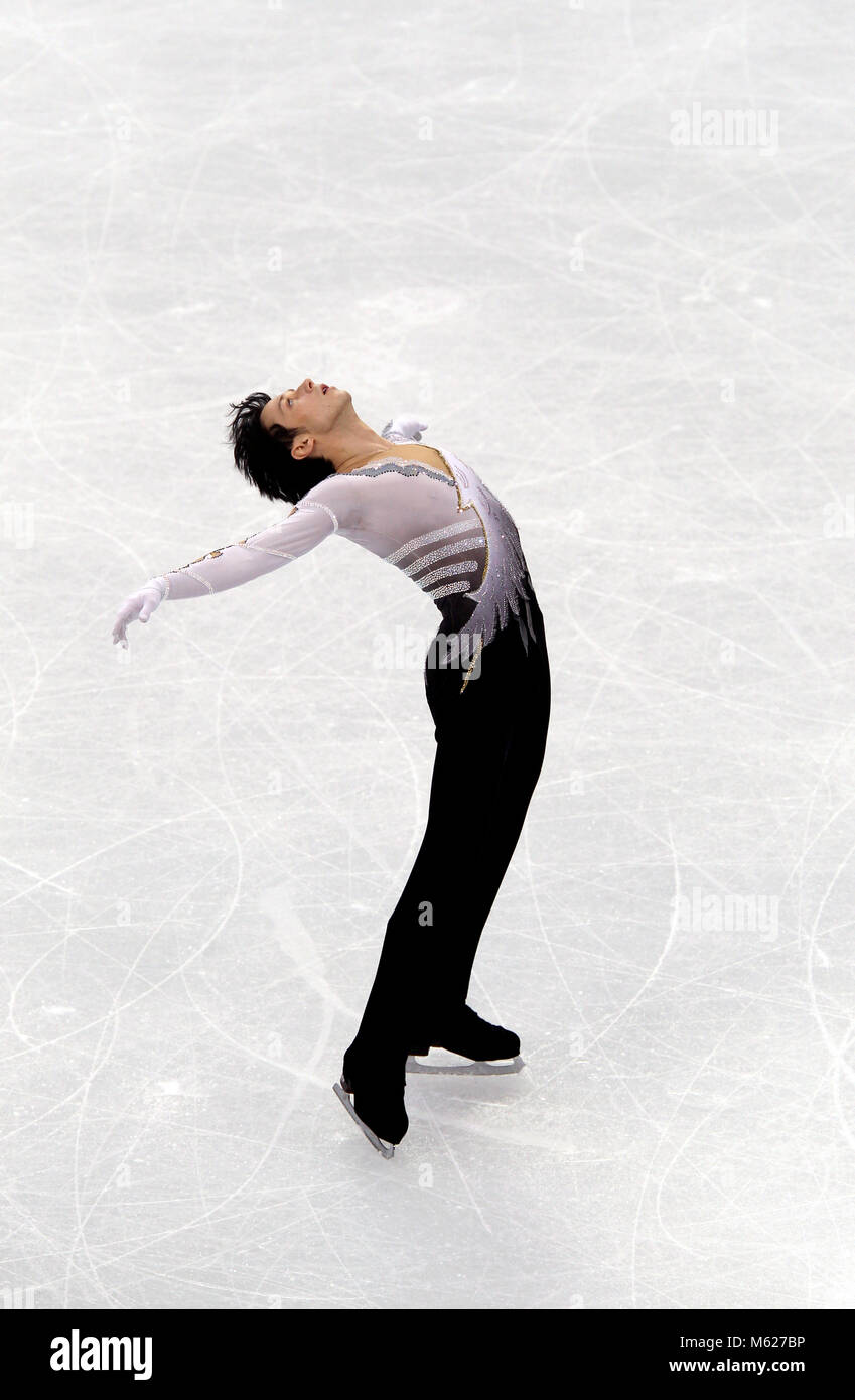 Johnny Weir der Vereinigten Staaten während der Olympischen Männer Kür Wettbewerb im Pacific Coliseum in Vancouver, 18. Februar 2010. Wehr beendet 6. Stockfoto