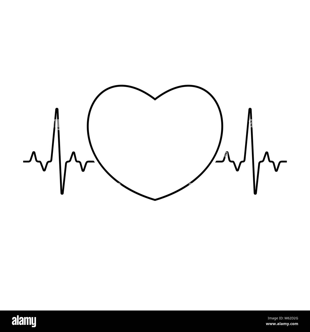 Die Pulsfrequenz Mit Herz Zeichen Innen Medizinische Illustration Stock Vektorgrafik Alamy