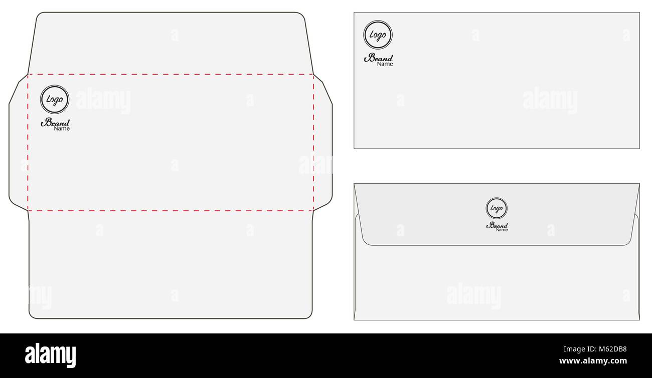 Umschlag gestanzt Mock up template Vector Stock Vektor