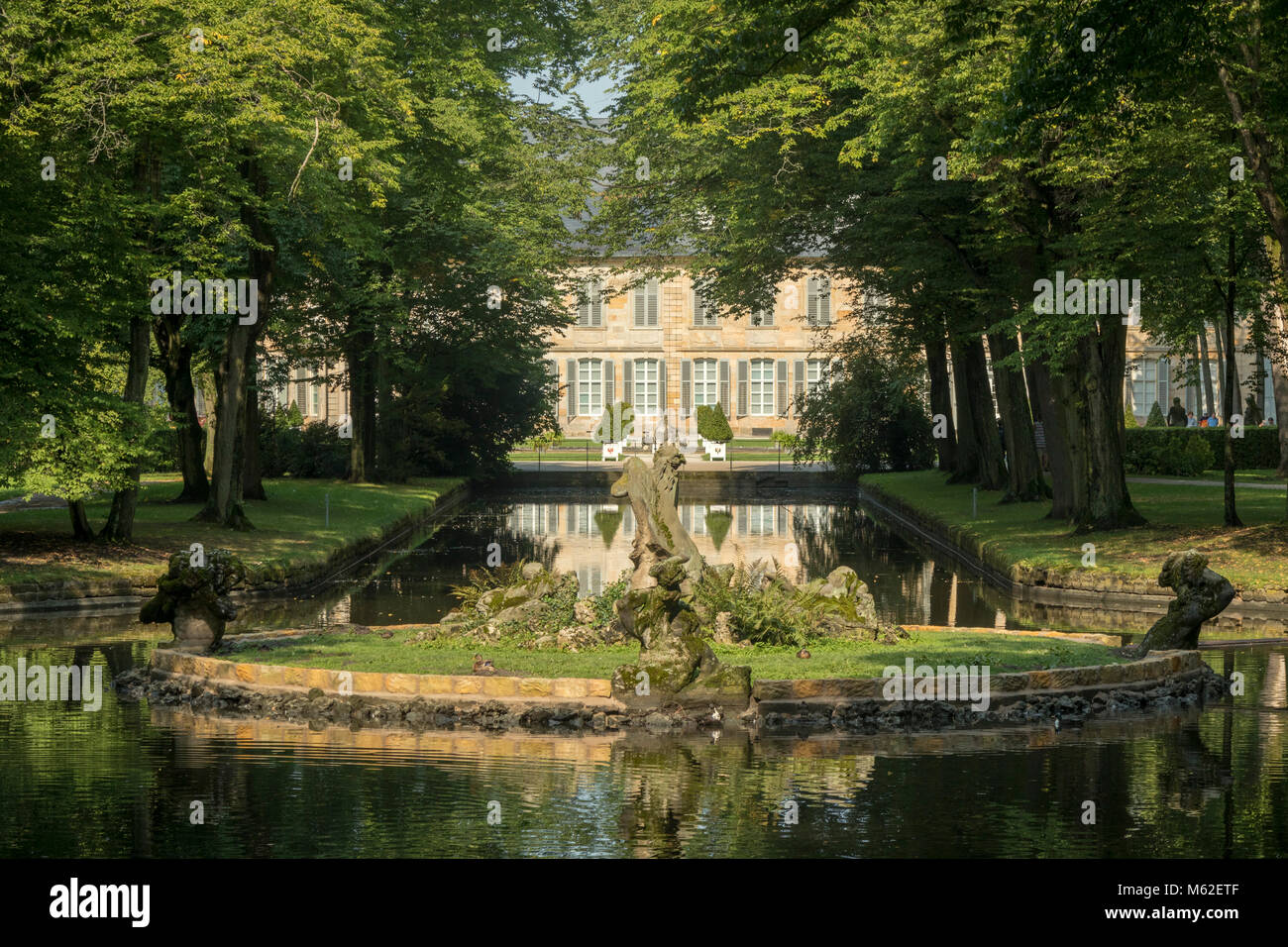 Der Hof Garten (Hofgarten) des Neues Schloss oder Neues Schloss, Bayreuth, Deutschland Stockfoto