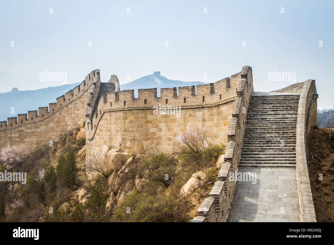 Die große Mauer von China, die Badaling Abschnitt Stockfoto