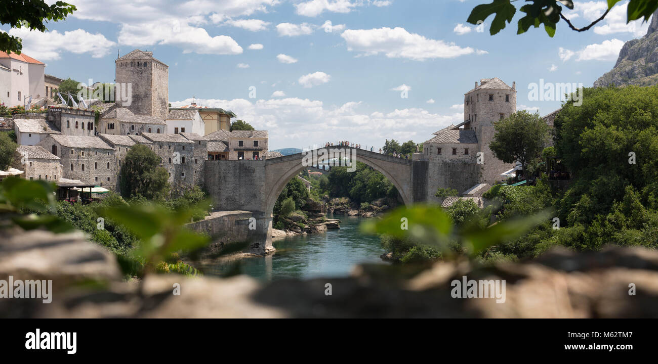 Brücke von Mostar in Bosnien Stockfoto