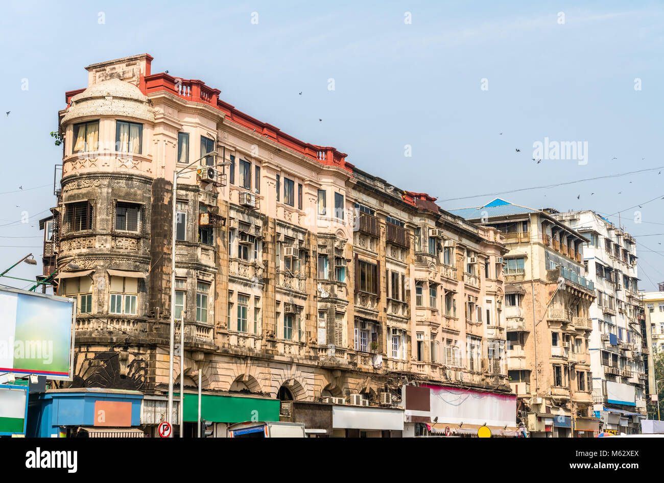 Historische Gebäude in Girgaon Bezirk im Süden von Mumbai Stockfoto