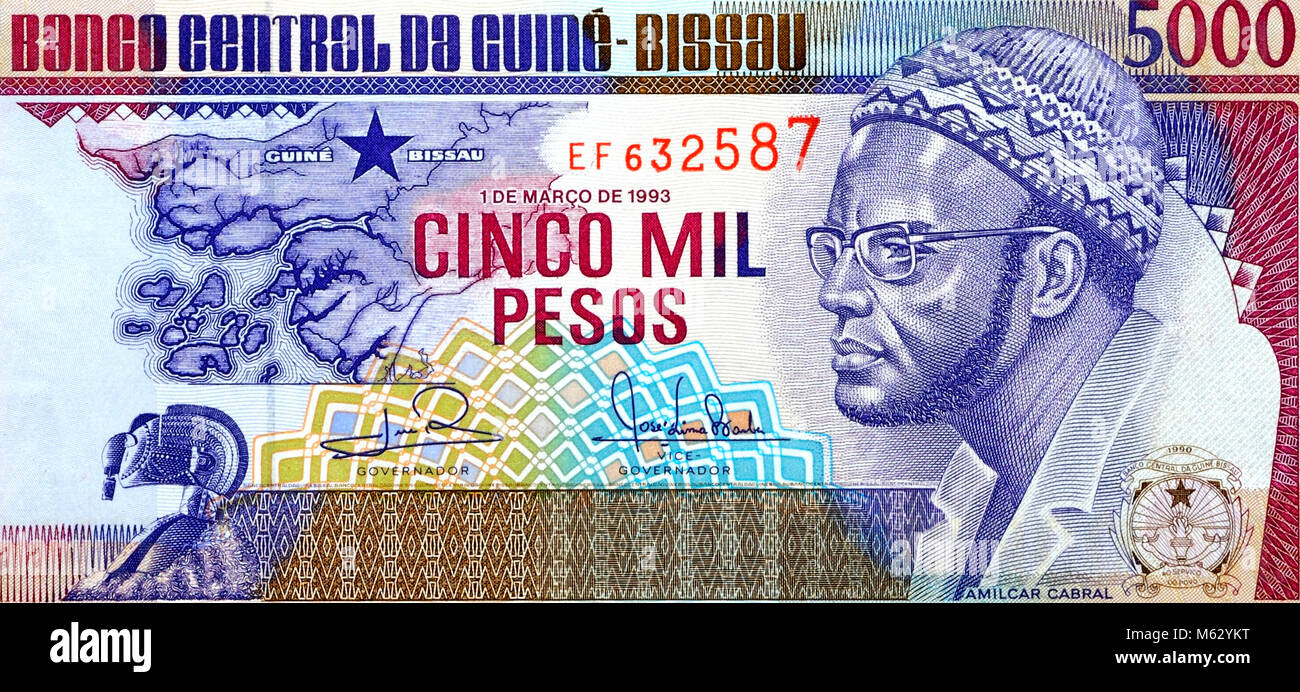 Guinea Bissau 5000 5000 Peso Bank Note Stockfoto