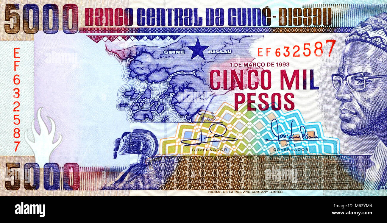 Guinea Bissau 5000 5000 Peso Bank Note Stockfoto