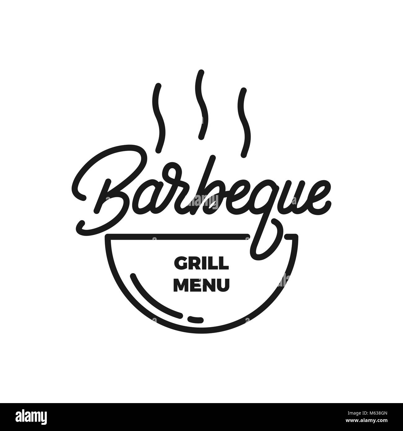 Grill. Grill Schriftzug Abbildung. Grill label Abzeichen Emblem Stock Vektor