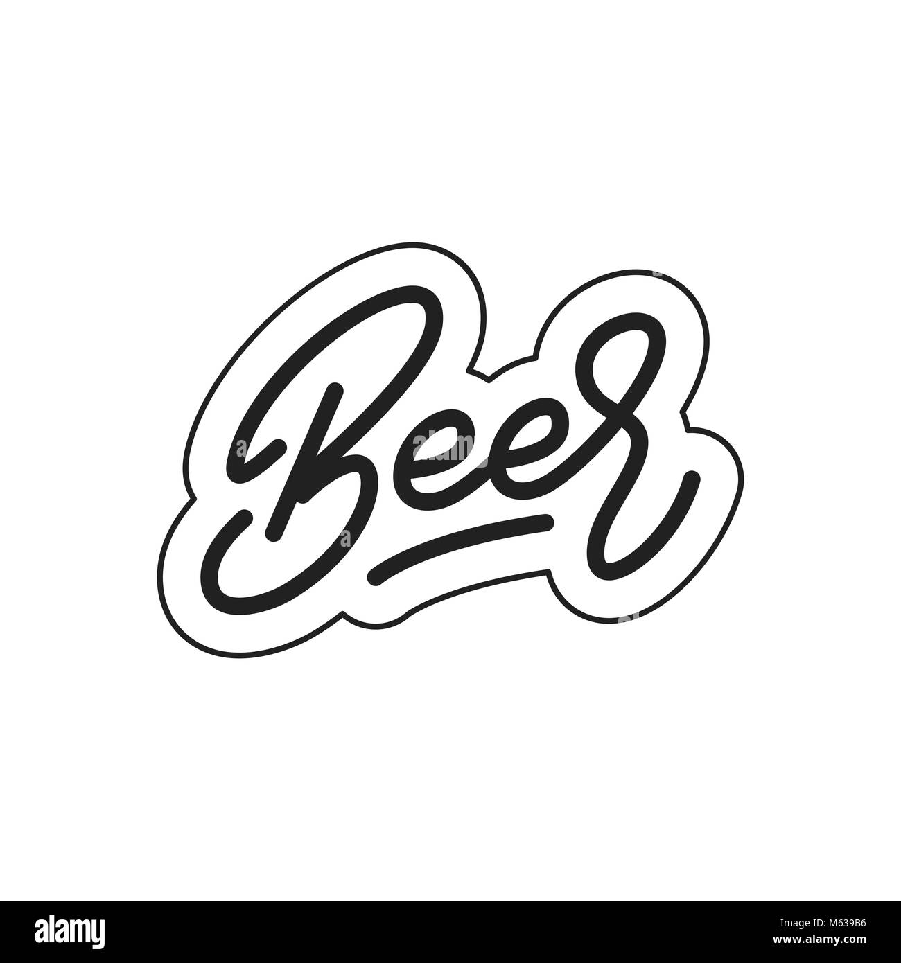 Bier. Bier-Schriftzug. Bier label Abzeichen emblem Aufkleber  Stock-Vektorgrafik - Alamy