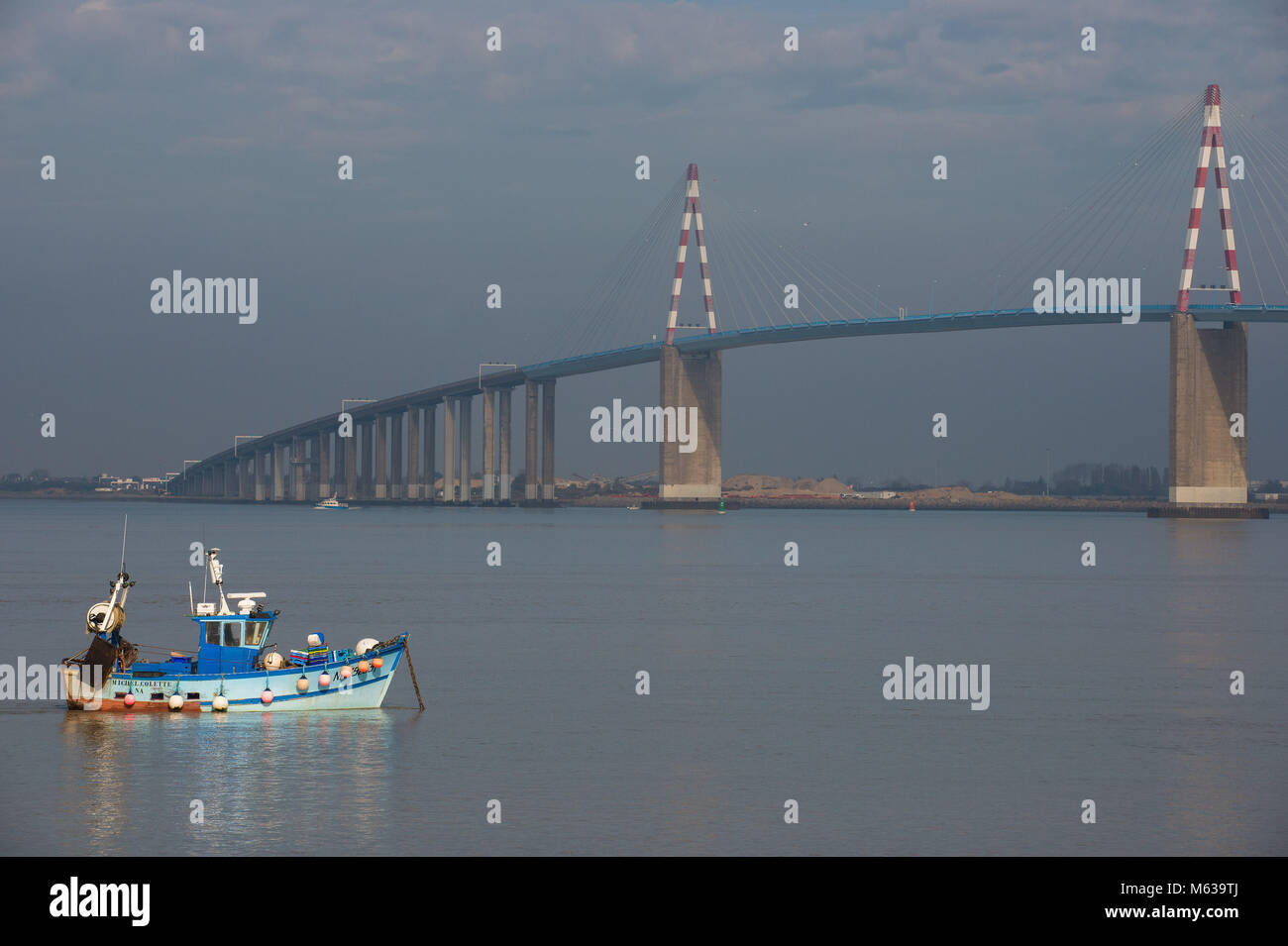 Saint Nazaire, Brücke über die Loire Estuary. Frankreich. Stockfoto