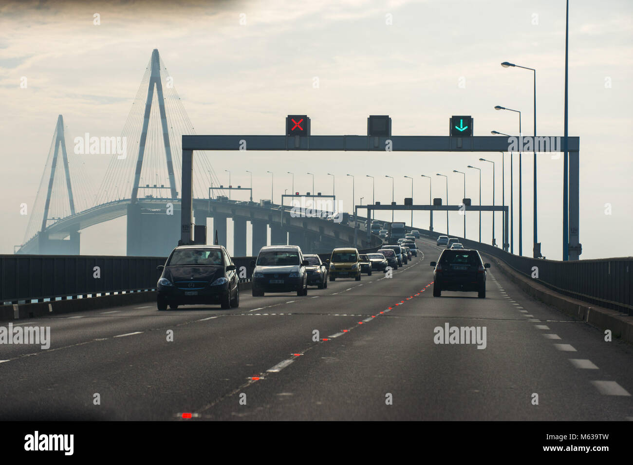Saint Nazaire, Brücke über die Loire Estuary. Frankreich. Stockfoto