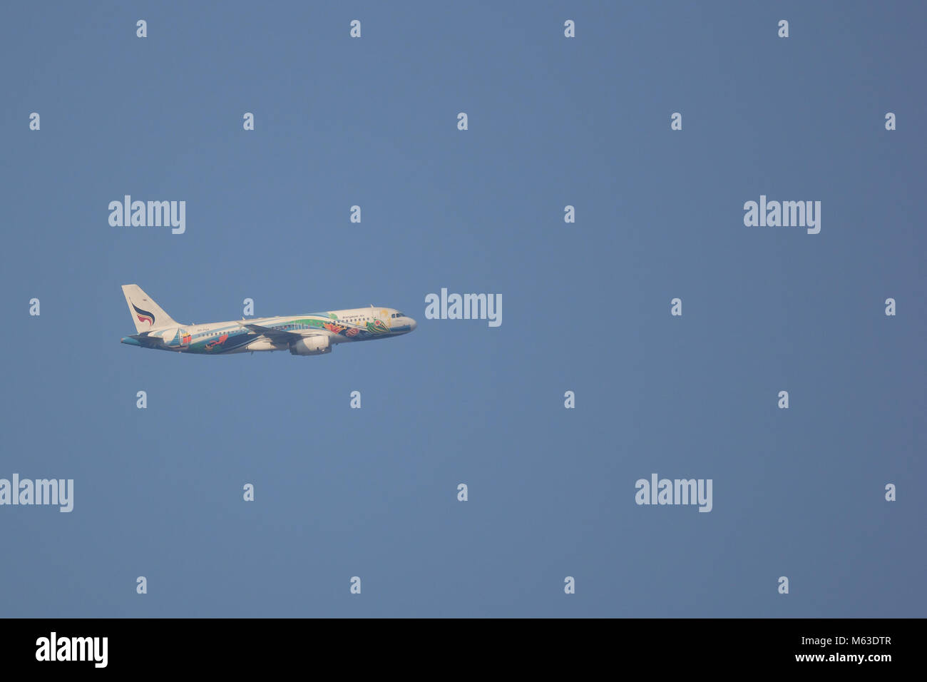 CHIANG MAI, THAILAND - 22. FEBRUAR 2018: HS-PGV Airbus A320-200 von Bangkok Airway. Von Chiangmai Flughafen Phuket. Stockfoto