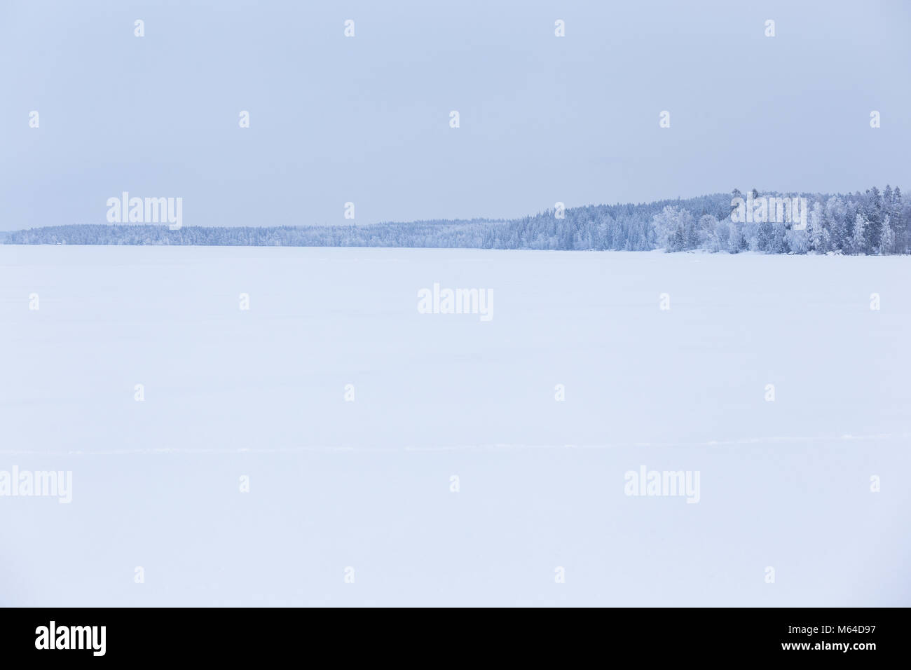 Winter bewölkten Tag See Landschaft Stockfoto