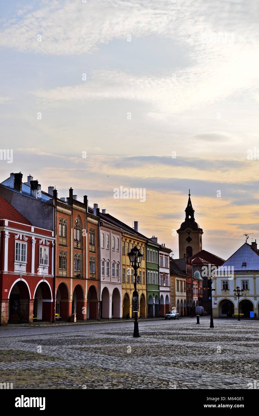Häuser von Jičin, Tschechische Republik Stockfoto