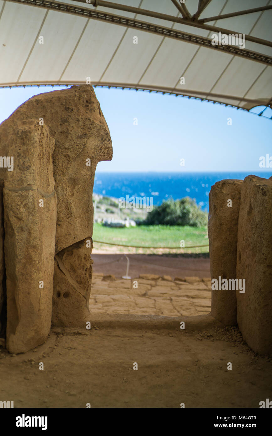 Mnajdra, Malta, Europa. Stockfoto