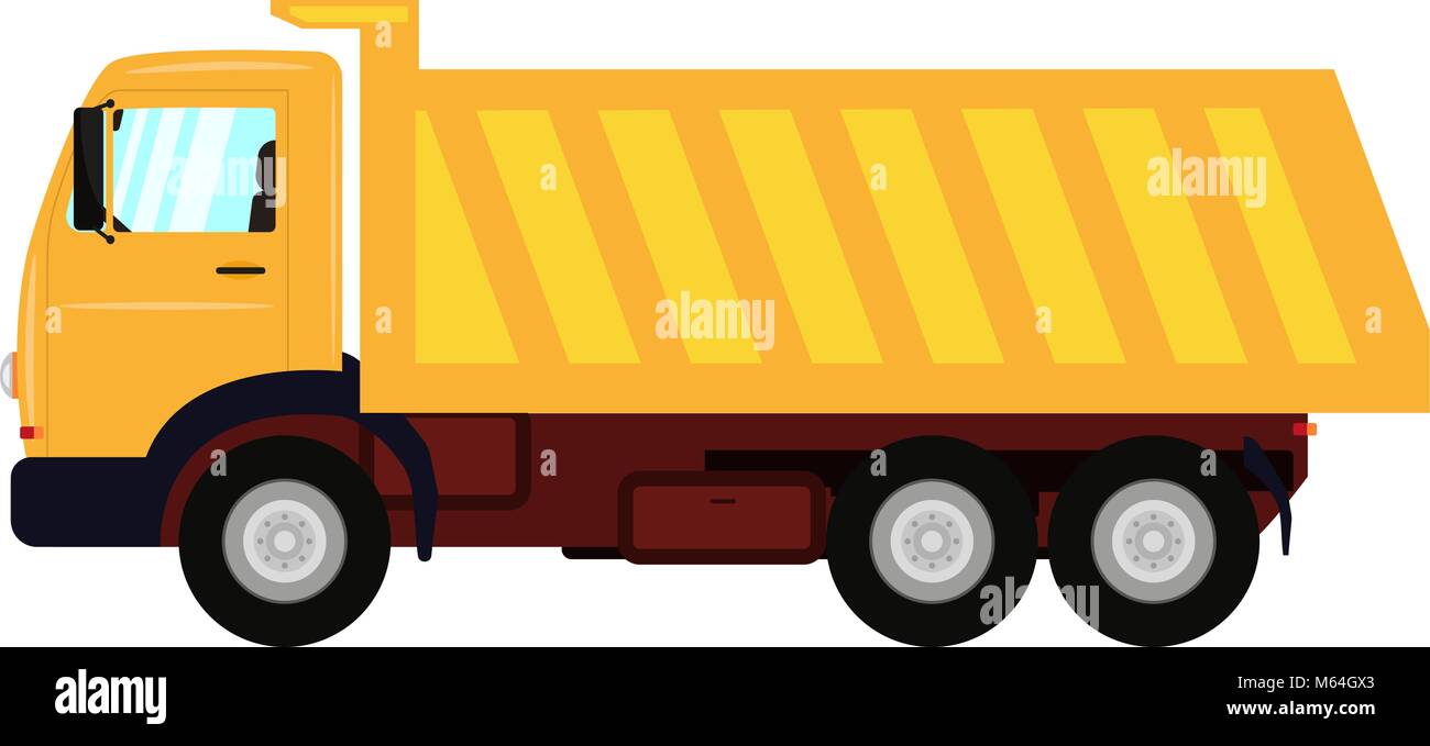 Vector Illustration einer Cartoon gelbe Lastwagen Stock Vektor