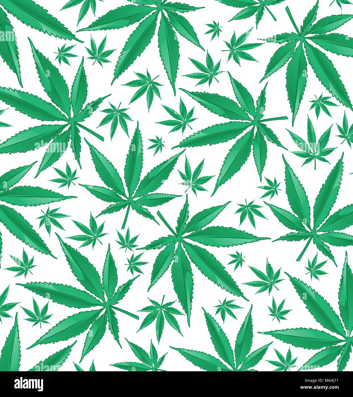 Marihuana grün Muster auf weißem Hintergrund Stock Vektor