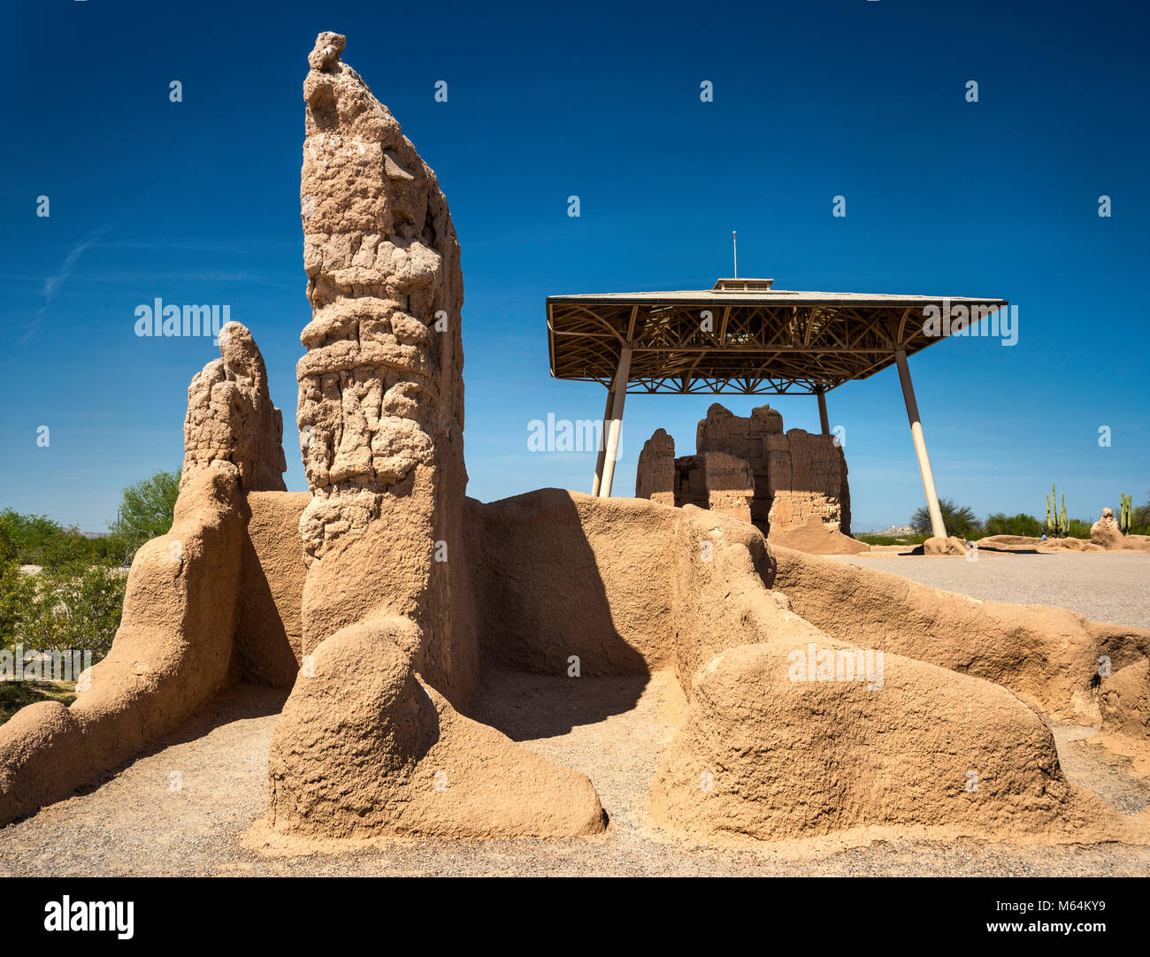 Casa Grande Ruins National Monument, Sonoran Wüste, Coolidge, Arizona, USA Stockfoto