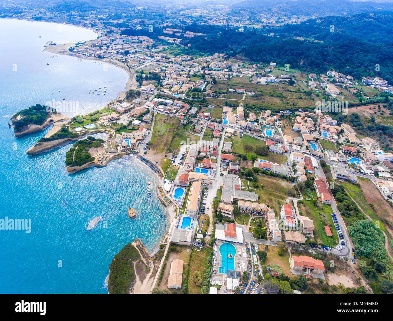 Sidari, Korfu, Griechenland. Berühmt für seine Strände und herrlichen Klippen. Stockfoto