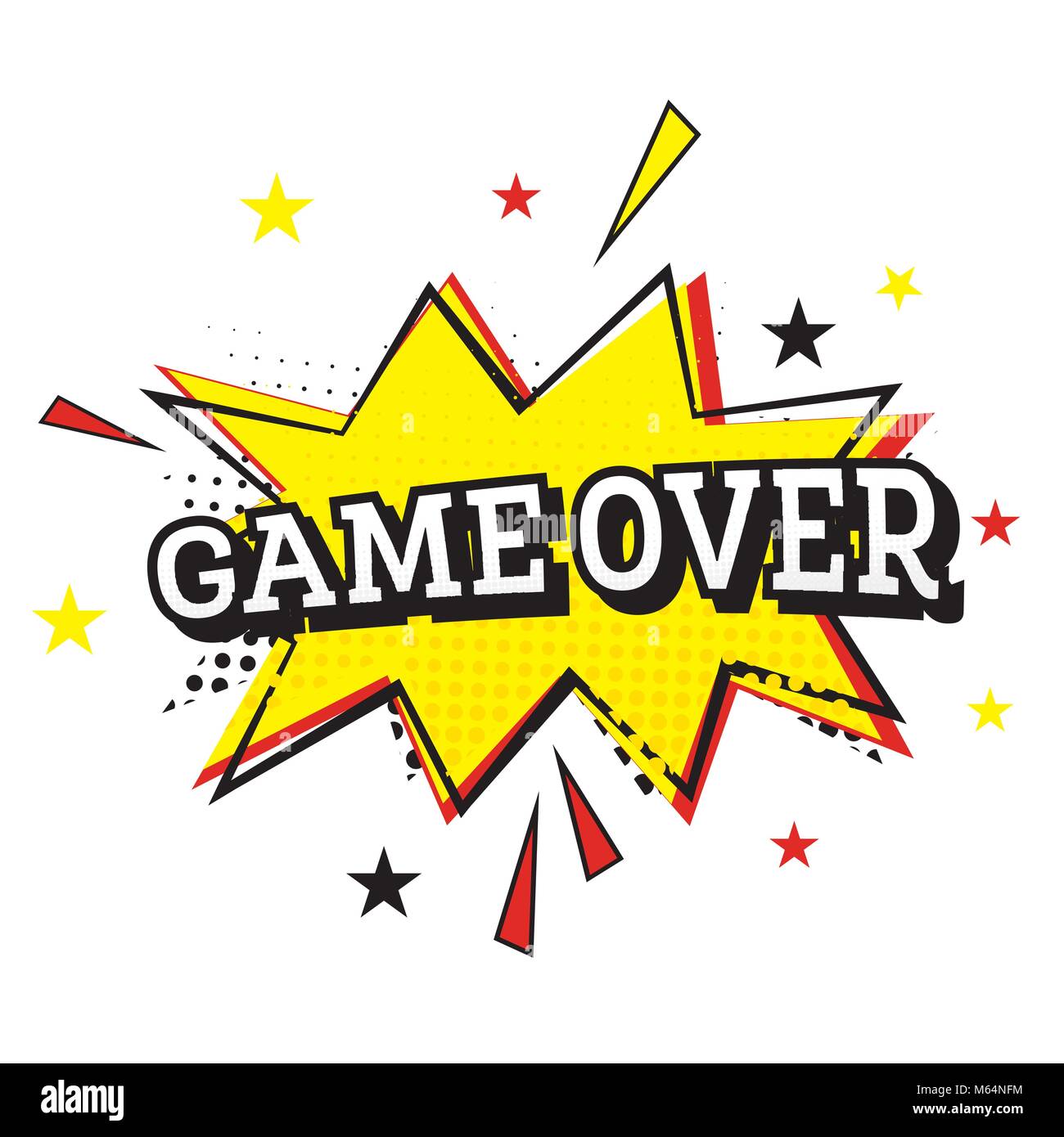 Game Over. Comic Text im Pop Art Stil. Vector Illustration Stock Vektor