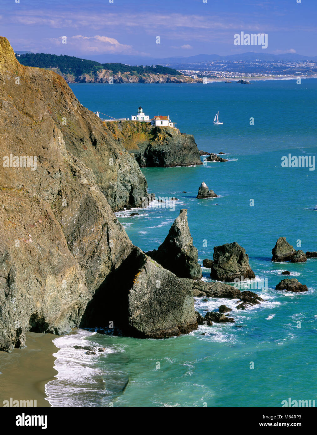 Point Bonita Leuchtturm, Golden Gate National Recreation Area, Marin County, Kalifornien Stockfoto