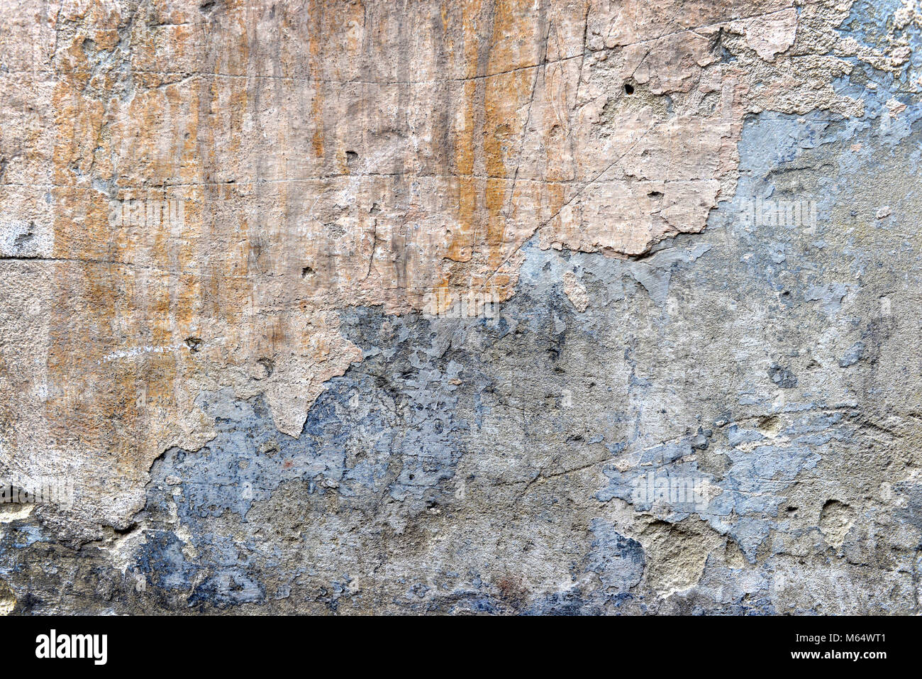 Alte Mauer, Hintergrund, Textur, schäbig, Farbe, alte Zementputz Stockfoto