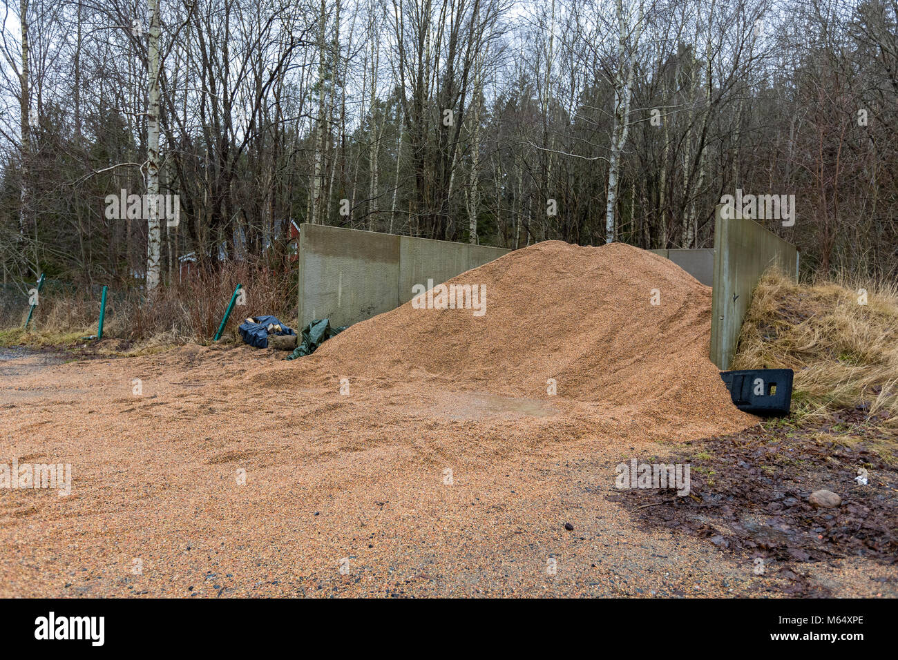 Große Stapel von Gewaschenen sand splitt Model Release: Nein Property Release: Nein. Stockfoto