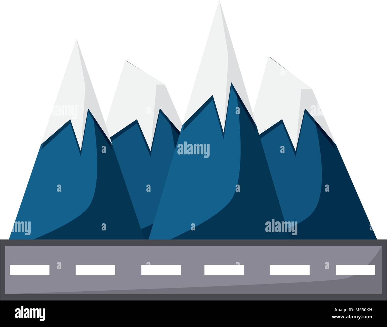 Straße und Alpen Gipfel Symbol Stock Vektor