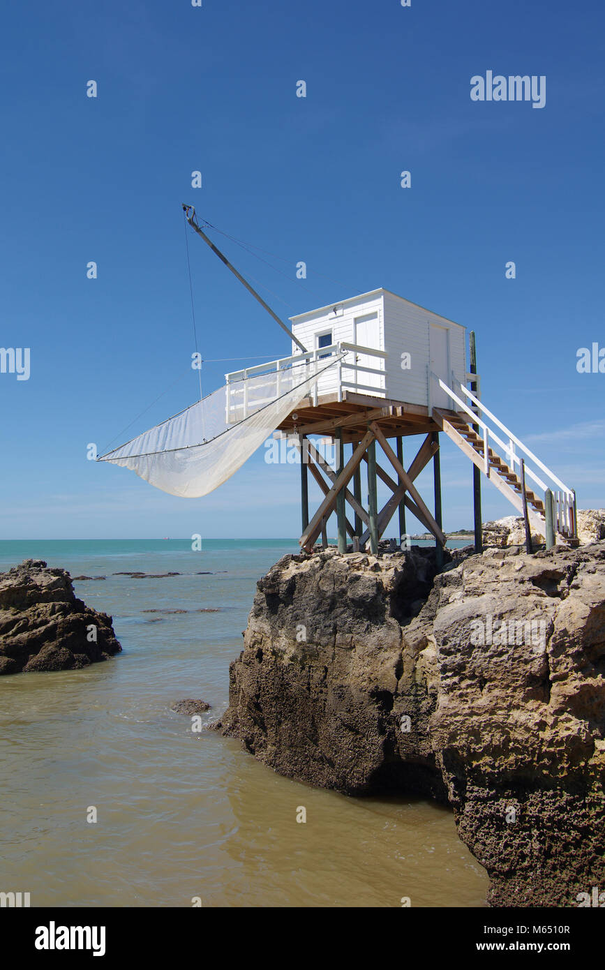 Angeln Kabine in der Mündung des girond. Westküste von Frankreich Stockfoto