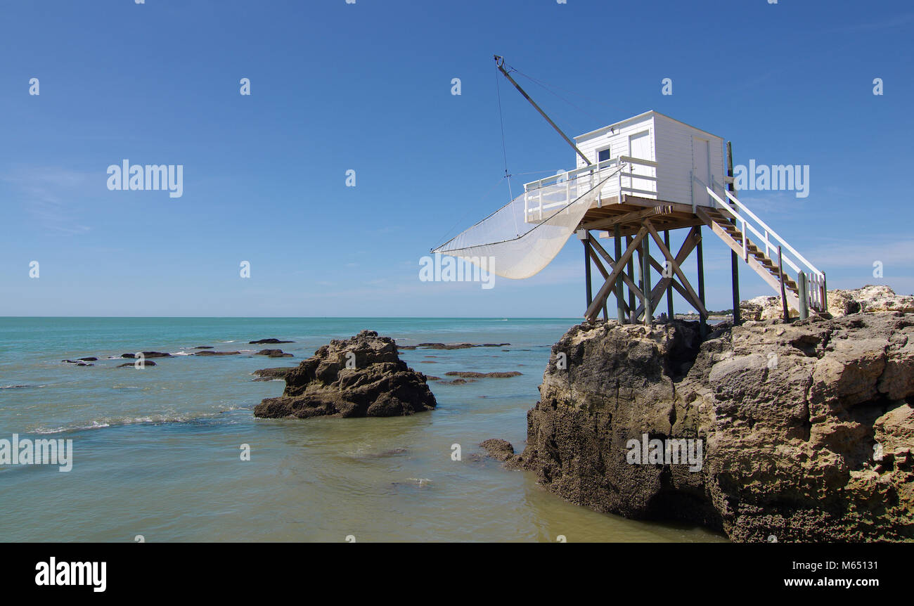 Angeln Kabine in der Mündung des girond. Westküste von Frankreich Stockfoto
