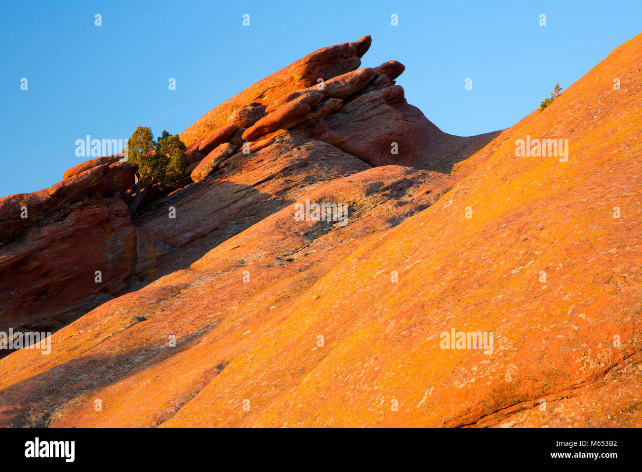Roten Felsen Felsvorsprung, Red Rocks Park, Jefferson County, Colorado Stockfoto