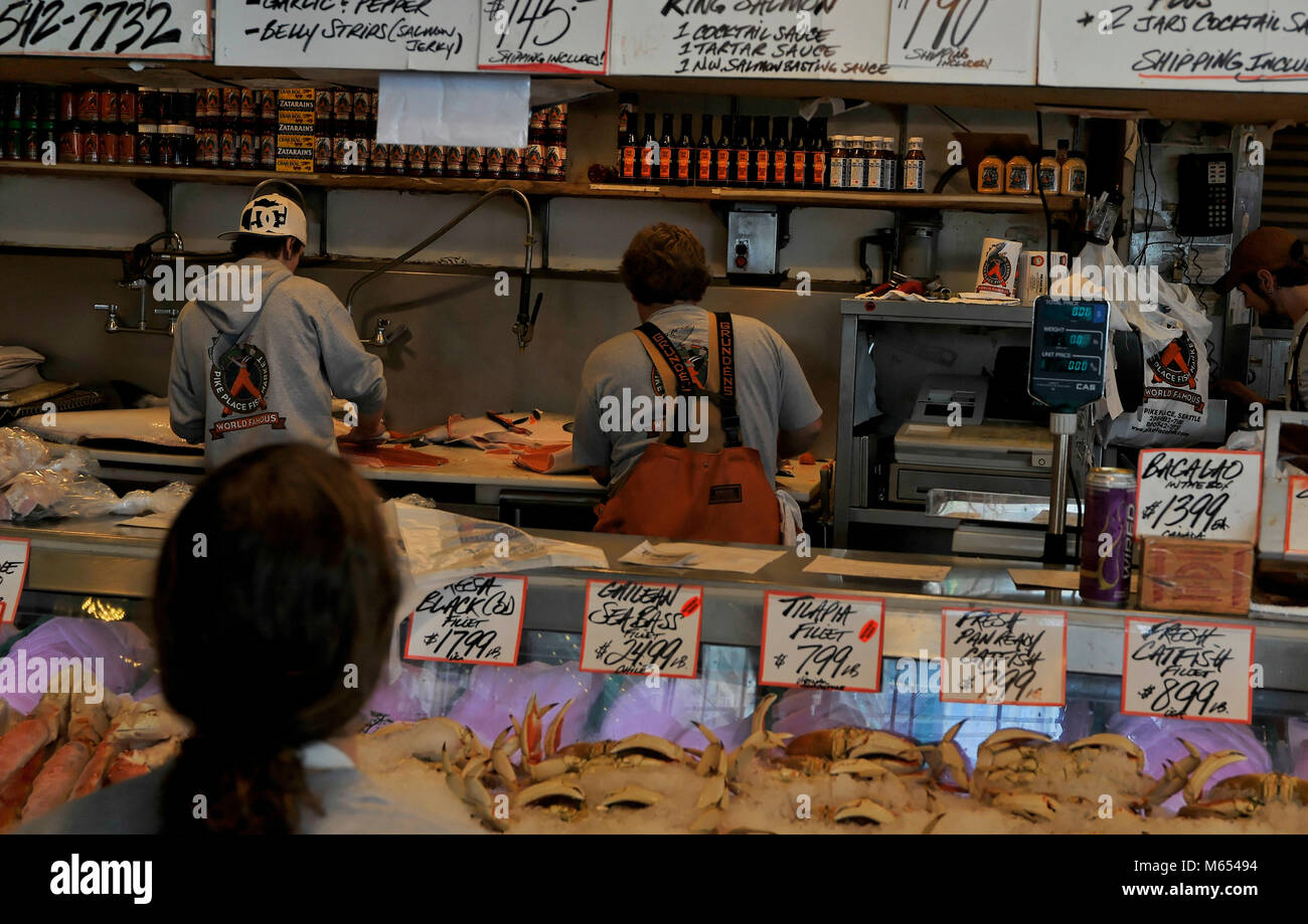 Welt berühmten Pikes Place Market in Seattle, Washington, USA Stockfoto