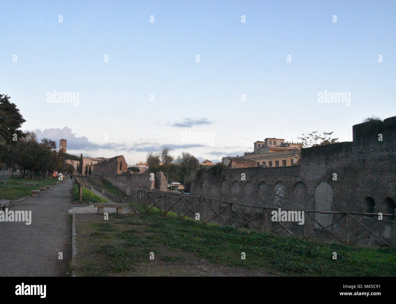 Aurelianische Mauer in Rom Stockfoto