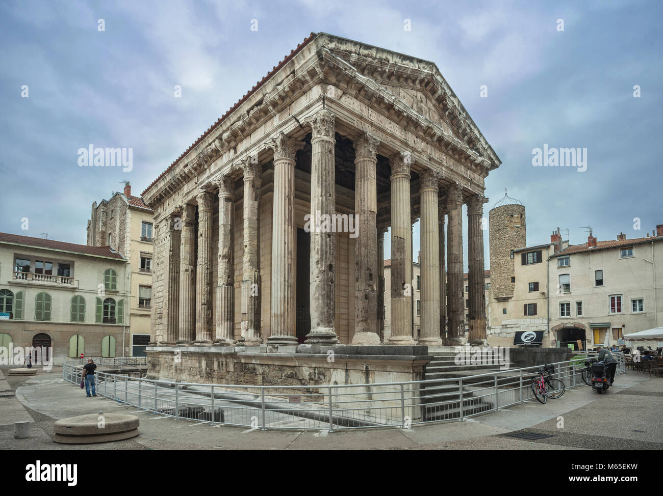 Augusto und Livia Tempel, Vienne Frankreich Stockfoto