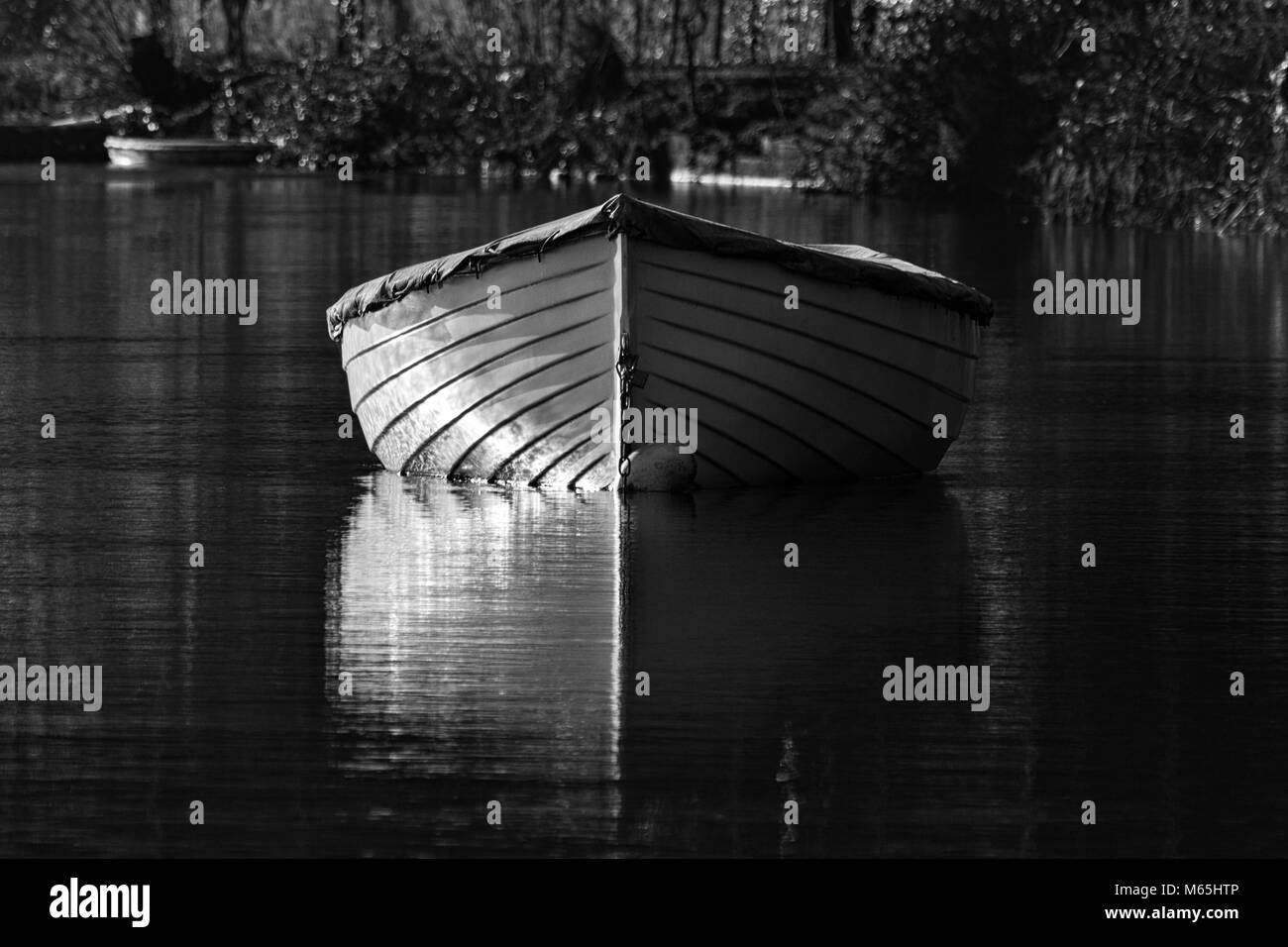 Eine Zeile Boot sanft wiegenden Stockfoto