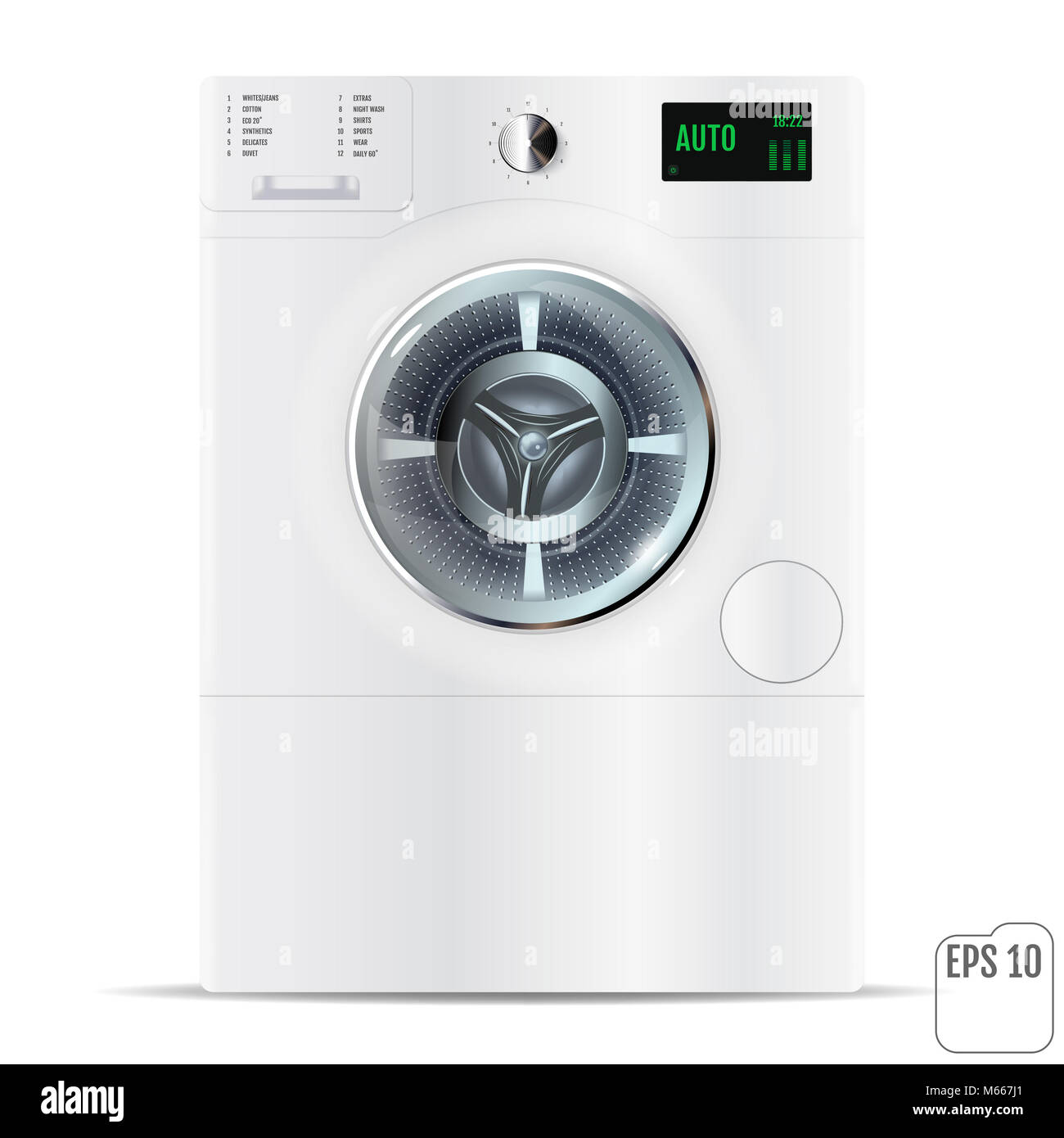 Geschlossene Waschmaschine auf weißem Hintergrund. 3D Stockfotografie -  Alamy