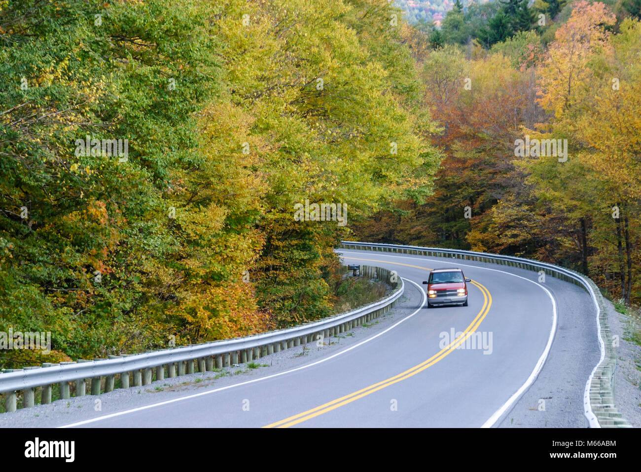 West Virginia, Appalachia Greenbrier County, Monongahela National Forest, Herbstfarben, Blattwechsel, Herbst, Jahreszeit, Bäume, Wetter, Fahrzeug, Allegheny Mountai Stockfoto