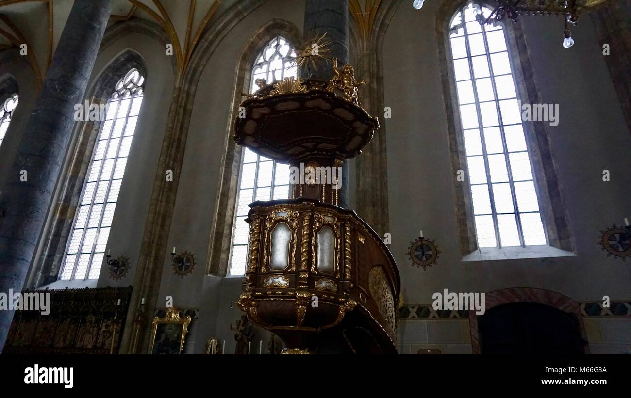 Schwaz - Tirol Österreich Kirche Pfarrkirche Maria Himmelfahrt, Kirche in Tirol in der Nähe von Innsbruck Österreich Stockfoto